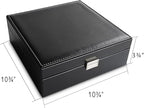Frebeauty Earring Holder Organizer, 50 Slots Earring Organizer,2 Layer Jewelry Box for Earrings and Necklace,PU Jewelry Organ