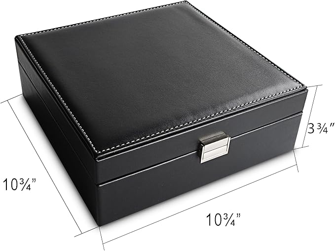 Frebeauty Earring Holder Organizer, 50 Slots Earring Organizer,2 Layer Jewelry Box for Earrings and Necklace,PU Jewelry Organ
