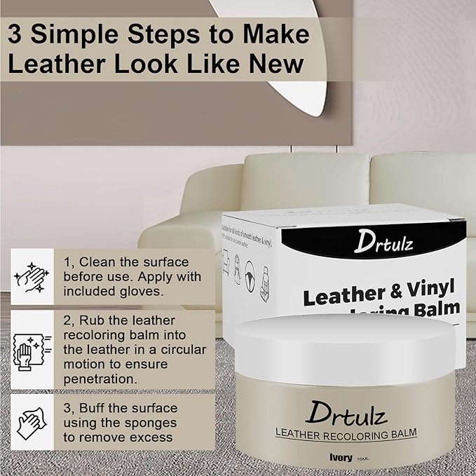 Leather Recoloring Balm, Leather Color Restorer Conditioner, Leather Restorer for Couches Paint, Leather Scratch Remover, Scr