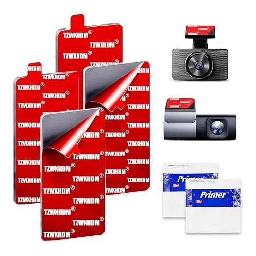 4 Pack Adhesive Pads for Dash Cam Mount, Square 2.84"×1.42" Heat Resistant Double Sided Mounting Sticker Tape for for Dash/Camera/GPS/Ipad/Car Phone Sucker Holders