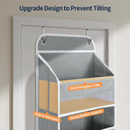 Yecaye Over The Door Organizer Storage, 5-Tier Heavy Duty Door Organizers Hanging with 10 Side Mesh Pockets, 44 lbs Load Capa