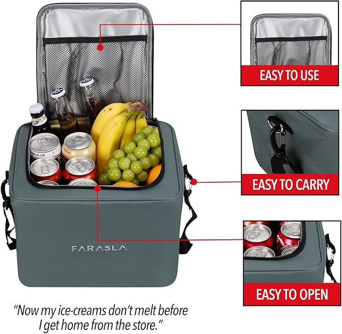 Farasla Waterproof Trunk Organizer with Insulated Leakproof Cooler Bag, Foldable Cover, Adjustable Securing Straps (4-in-1