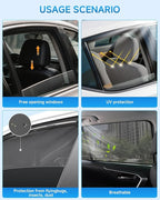 Car Window Shades for Mazda CX-5 (2017–2023), 2-Pack Rear Window Sun Shades for Baby – Breathable Mesh, UV & Heat Blocker, Privacy Protection for Camping, Travel, Sleep & Nursing