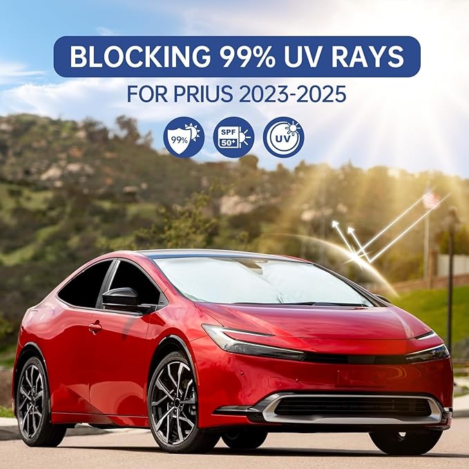 6pcs Car Window Shades for Toyota Prius 2023 2024 2025, Full Car Window Covers for Privacy, Sunshades for Prius Front Rear Windshield Side Windows to Block UV and Protect Privacy