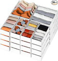 Criusia Drawer Organizer Clothes, 24 Pack Dresser Organizer Bins for Nursery Bedroom, Closet Organization and Storage Divider