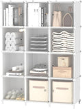 AWTATOS Cube Storage Closet Organizer 12 Cube Storage Shelves with Doors Closet Organizers and Storage Stackable Clothes Orga