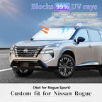 Sun Shade Sunshade for Nissan Rogue 2021-2025 2026 Windshield Cover,4-Layer Front Window Shade Custom Fit Rogue (Not for Rogue Sport) Sun Visor 240T Foldable Shade Shield Blocks UV Rays