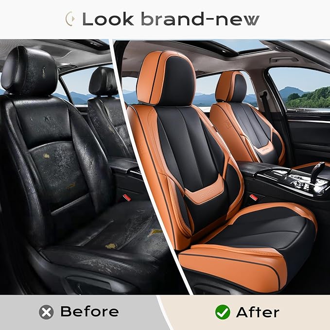 Coverado Seat Covers, Car Seat Covers Front Seats, Car Seat Cover, Car Seat Protector Waterproof, Car Seat Cushion Nappa Leat