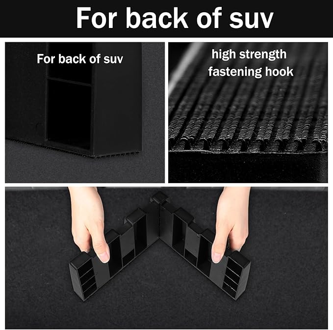 4 Pack Car Trunk Organizer Blocks for Back of SUV Multipurpose Car Storage Organizer Blocks Trunk Divider Available to Wool