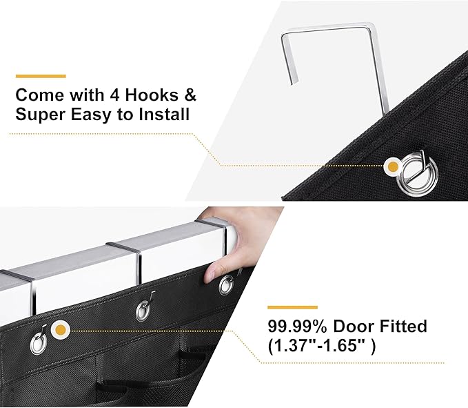 MISSLO 35 Large Pockets Over the Door Shoe Rack for Door Sturdy Oxford Over the Door Shoe Organizer Closet Hanging Shoe Holde