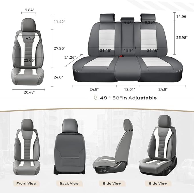 Coverado Car Seat Covers, Front Covers for Cars, Car Seat Cover Front Seats, Automotive Seat Cover, Waterproof, Leather Car S