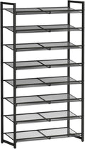 Shoe Rack, 8-Tier Metal Shoe Organizer, Tall Shoe Rack for Closet,entryway,Garage, with Adjustable Flat or Angled Shelves, 32