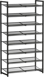 Shoe Rack, 8-Tier Metal Shoe Organizer, Tall Shoe Rack for Closet,entryway,Garage, with Adjustable Flat or Angled Shelves, 32