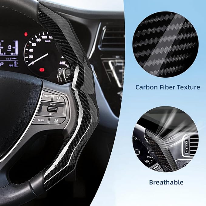 Carbon Fiber Steering Wheel Cover with Anti-Slip Lining and Segmented Design 2pcs Universal Steering Wheel Protector for Men 