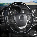 Universal Steering Wheel Cover - Microfiber Leather, 15 Inch, Anti-Slip, Breathable, Odorless Car Steering Wheel Protector, S