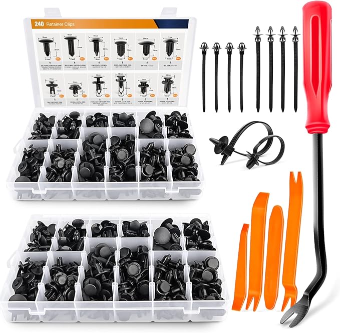 GOOACC 480PCS Bumper Retainer Clips with Fastener Remover Car Plastic Rivets Push Kit -Door Trim Panel for Toyota GM Ford Hon