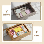 Briwooody Acrylic Drawer Organizer Clear Desk Drawer Organizer Trays with Adjustable Compartments Desk Accessories for Office