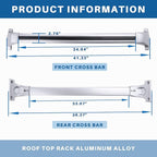 300Lbs Roof Rack Crossbars Compatible with Cadillac XT5 2017 2018 2019 2020 2021 2022 2023 2024 2025 2026, Aluminum Cross Bar for Rooftop Cargo Carrier Luggage Kayak Bicycles Snowboard