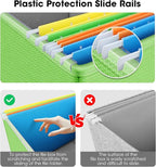 File Organizer Box with Lid, Linen Hanging File Storage Box with Handle, Collapsible Document Filling Box for Letter/Legal Fo