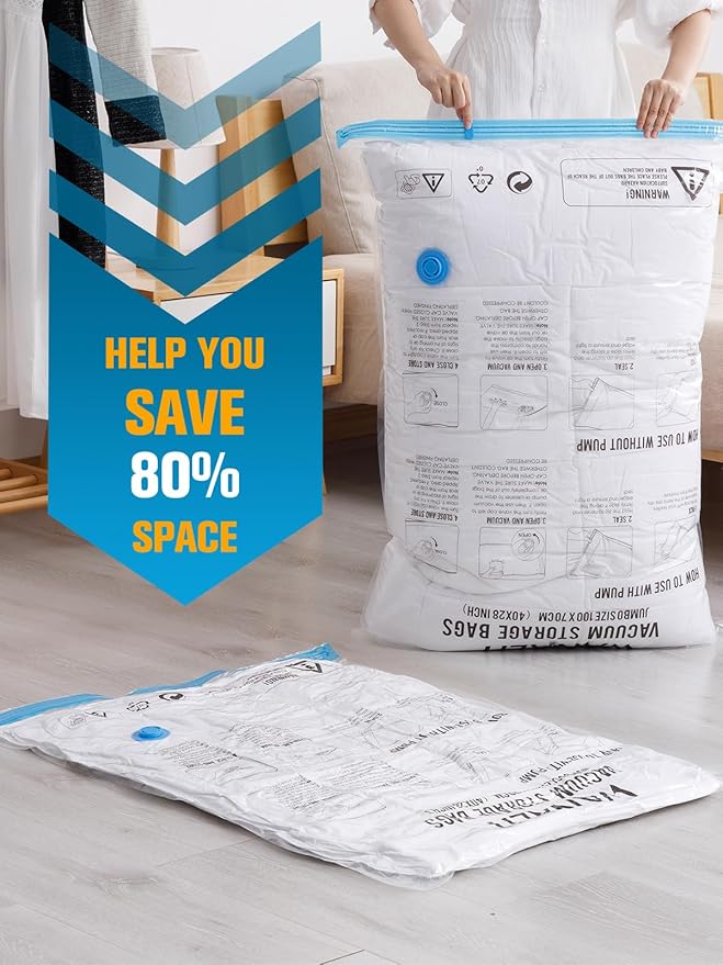 Vacuum Storage Bags with Electric Pump, New Air Valve Combo 22 Pack Compression Bag, Space Saving Vacuum Sealer Bag for Cloth