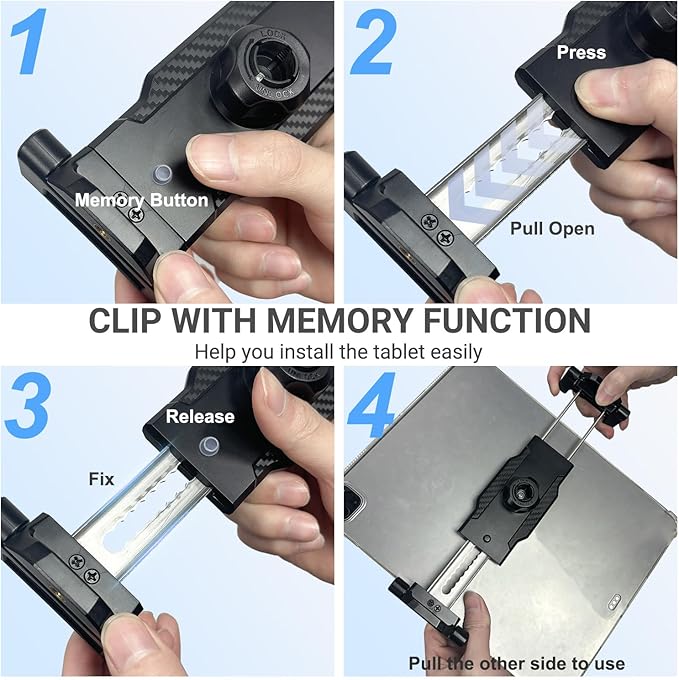 Car Tablet Holder for Cup Holder, Metal Long Arm 360° Rotation Tablet Mount for Truck Golf Treadmill, Fit Thickness Case (Deep Max 1.18'') for iPad Pro/Air/Mini, Galaxy Tab & 6.1-15.6" Devices