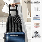Car Trash Bag Large Hanging Can for Back of Seat, Cute Waterproof Car Garbage Bag for Vehicle, Travelling, Outdoor Dark American Flag