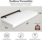 Floating Shelves for Wall, 9.3" Deep Wall Mounted Wood Shelves for Bathroom, Bedroom, Living Room, Kitchen, Hanging Shelf for