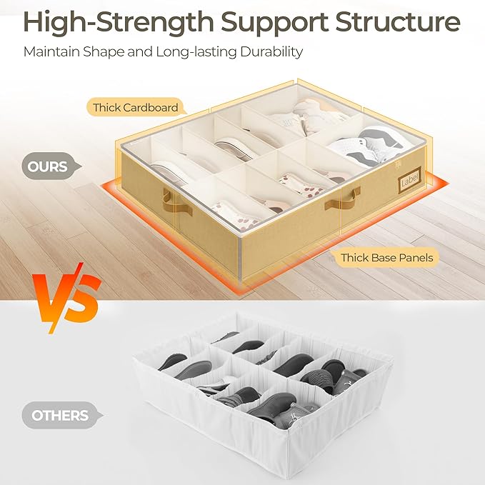 Large Under Bed Storage Containers with Under Bed Shoe Storage