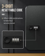 Uniclife 28 Position Key Cabinet with Combination Lock Resettable Black Digital Security Storage Box Steel Key Organizer with