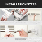 Geetery 4 Pcs Closet Tension Shelf Rod Metal Expandable Shelf Organizer Adjustable Closet Shelves Rack DIY Dividers Separator