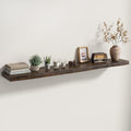 Fun Memories Floating Shelves for Wall Decor Set of 1-55 Inch Solid Elm Wood Live Edge - Rustic Walnut Wall Shelves with Invi