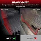 LASFIT Floor Mats for Rivian R1T 2025 2026, All Weather Floor Liner TPE Custom Fit Car Mats for Rivian R1T 1st & 2nd Row Rubber Mats, Black,Tasteless, Durable and Easy to Clean