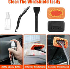 Viewsun Car Cleaning Kit, Orange 17pcs Car Interior Detailing Kit with High Power Handheld Vacuum, Detailing Brush Set, Winds