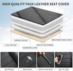 Car Seat Covers Full Set, 5Pcs Universal Leather Seat Covers for Cars, Waterproof Front and Rear Seat Covers Breathable Autom