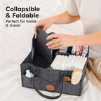 KeaBabies Baby Diaper Caddy Organizer with Handle - Portable Baby Car Organizers and Storage for Nursery, Changing Table, Lar