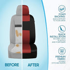 BDK PolyPro Car Seat Covers Full Set in Terracotta on Black, Front and Rear Split Bench Seat Covers for Cars, Easy to Install