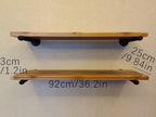 Industrial Pipe Wall Wood Shelves,Real Wooden Shelves 36" in Special Brown Color with 1.2" Extra Thickness, Modern Floating S
