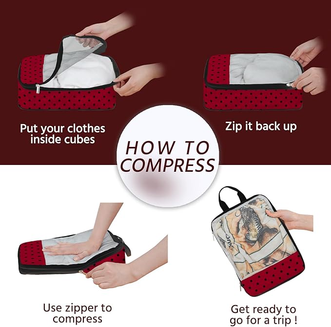 7 Pcs Compression Packing Cubes for Travel, Waterproof Suitcase Luggage Backpack Organizer with Toiletry Bag Travel Essential