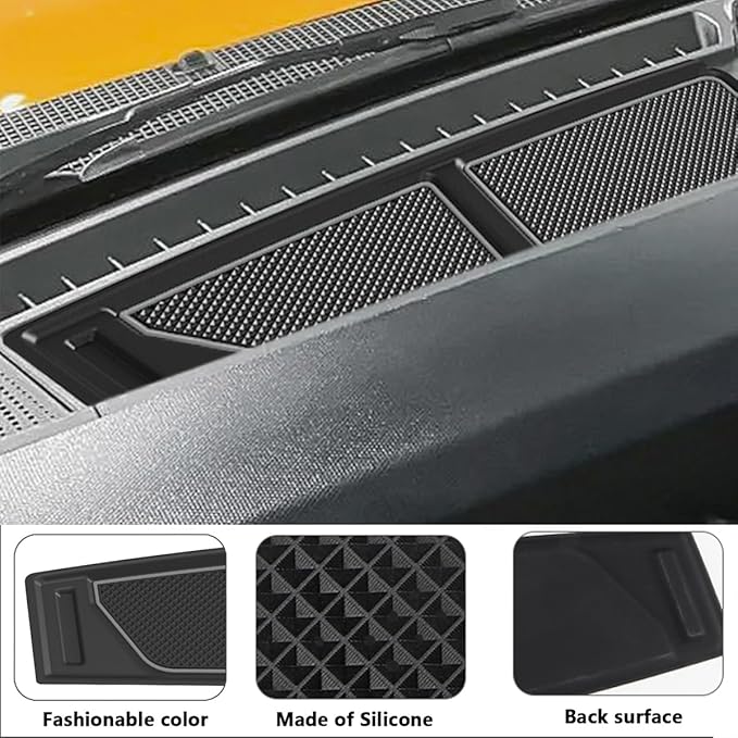 Auovo Dash Cover Tray Compatible with Ford Bronco Accessories 2021 2022 2023 2024 2025 2026 Bronco Silicone Dashboard Mat fit