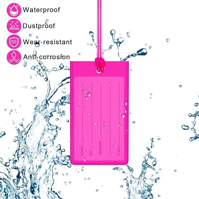 Sumind 150 Pcs Plastic Luggage Tags Assorted Name Identification Labels Flexible Suitcase Tags for Travel Baggage, 10 Colors 