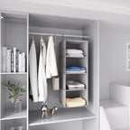 Hanging Closet Organizer, Easy Mount Collapsible 4-Shelf Camper Closet Wardrobe Hanging Storage Shelves, Folded Clothes Towel
