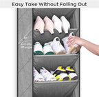 SLEEPING LAMB Over The Door Shoe Organizer for Closet with Large Deep Pockets, Narrow Shoe Rack for Door Hanging Boots Storag