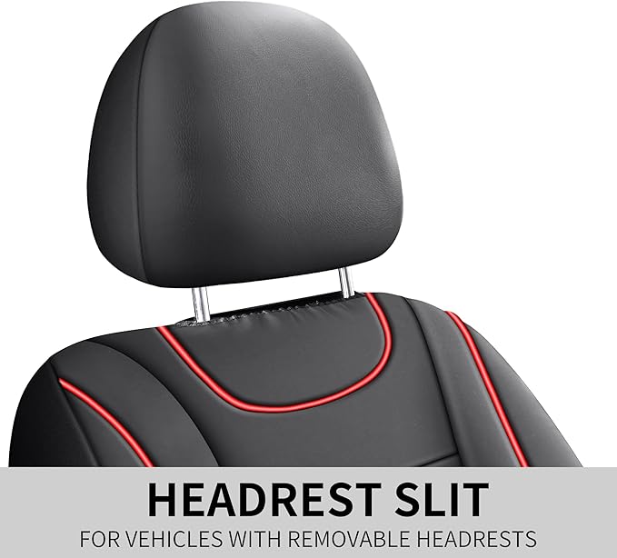 Car Seat Covers, Quilting Leather Seat Cover Two Front Seats, Waterproof Faux Leather Automotive Seat Covers for Cars, Univer