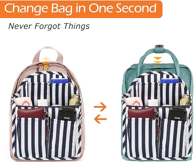 Surblue Backpack Organizer Insert Liner Hanging Travel Rucksack Purse and Handbag Insert Pocket, High-capacity Divider Foldab