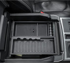 JDMCAR Compatible with Ford F150 Accessories (2015-2020) /F250 F350 F450 (2017-2022) / Expedition 2018-2022 Center Console Organizer, ABS Material Insert Tray Storage Box- (Bucket Seats ONLY)- Black