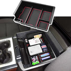 EDBETOS Center Console Organizer Tray Compatible with Chevy Silverado/GMC Sierra Accessories 2014-2018 and Chevy Tahoe Suburban/GMC Yukon 2015-2020 (Full Console w/Bucket Seats ONLY),Red