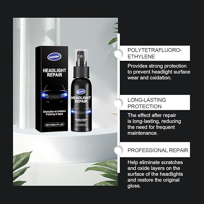 JoanofArc Automotive Headlamp Restoration Fluid, Headlight Restoration Coating Spray, Headlight Restoration for Foggy Yellowing Oxidation, Multifunctional Headlight Cleaner for Automotive Repair