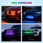 Nilight 4Pcs 12inch LED Grille Lights 72 LEDs RGB Multi Color Exterior Lighting Kit DIY Sound Active Function Music Mode with APP Control and Remote for Cars Van SUV Truck