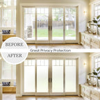 HIDBEA Frosted Window Privacy Film Non-Adhesive, Reusable Window Glass Films Heat Control Self Static Cling Removable Window Stickers for Home Office Living Room (White Frosted, 35.4 Inch x 8.2 Feet)
