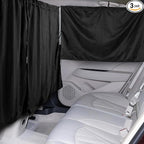 Set of 3 Car Privacy Curtains - 95% Light Blocking Fabric Rear Seat & Side Windows Divider Curtain Baby Shades, Wide Sedan SUV Sunshade Screen Covers for Travel Camping Nap Sleeping